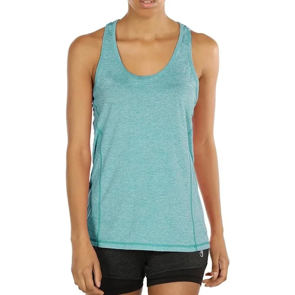 Women’s Icyzone light blue heathered racerback tank top Medium